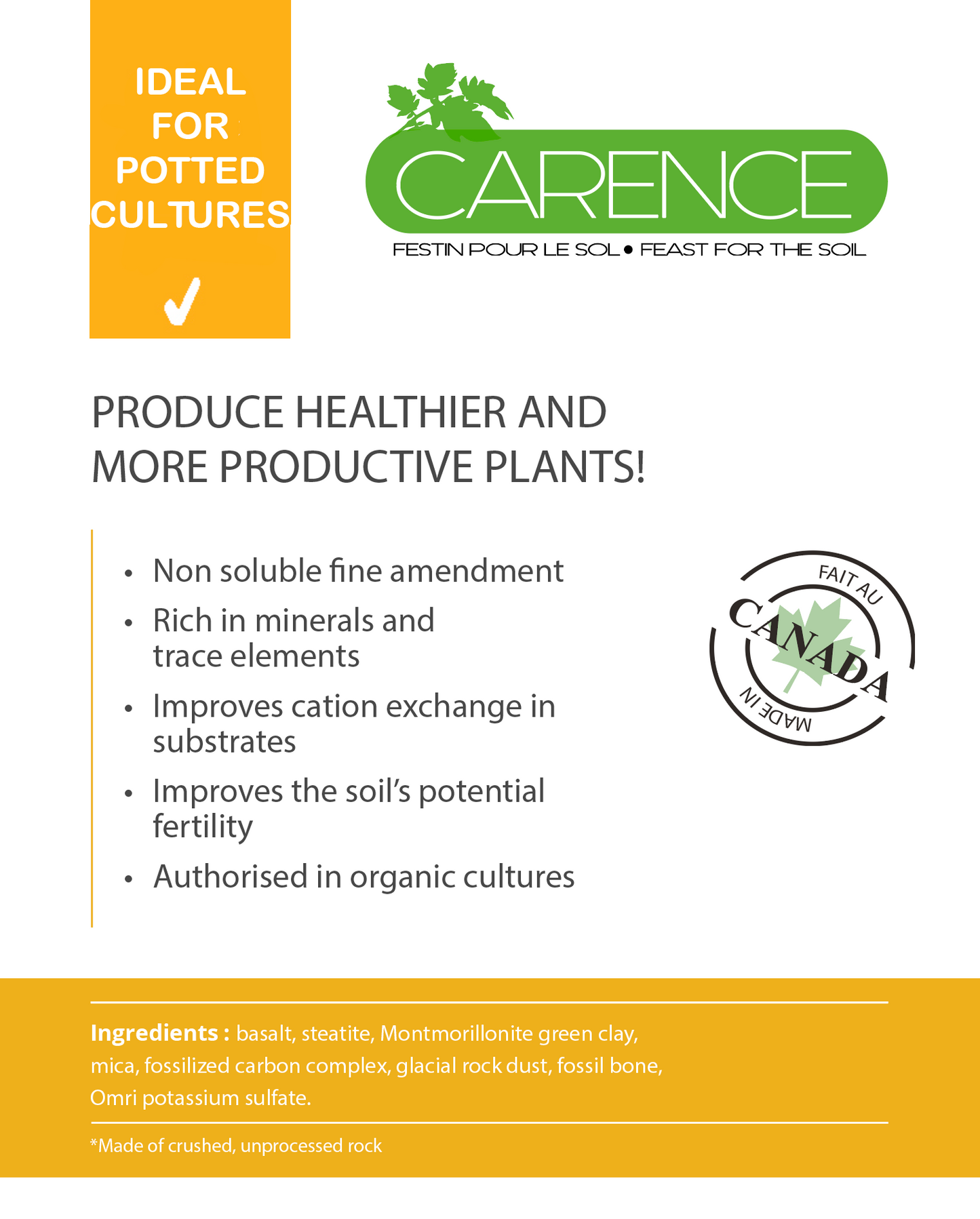 Mix Minéral 0-1-5 + Ca + Mg Biofertilizer granular slow release