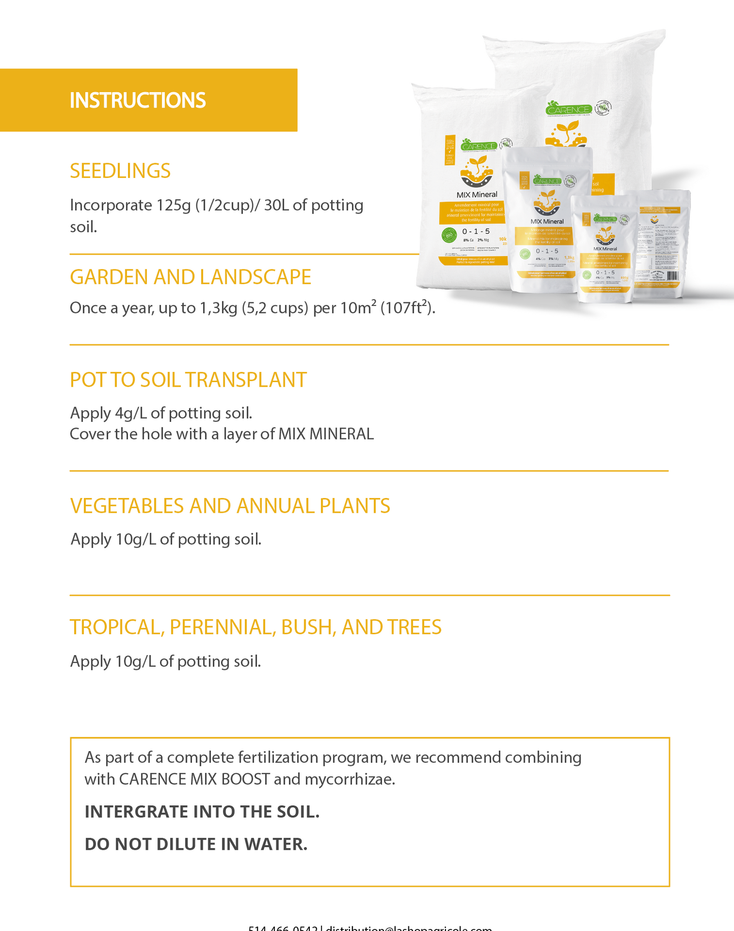 Mix Minéral 0-1-5 + Ca + Mg Biofertilizer granular slow release