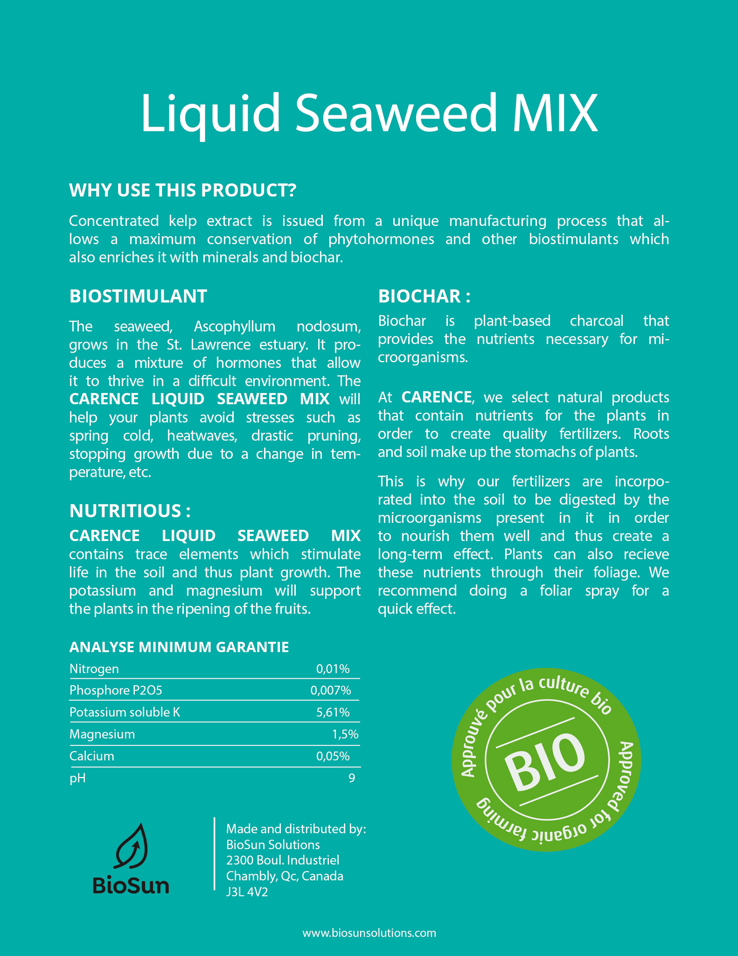 Mix Seaweed & Biochar 0-0-5 + magnesium